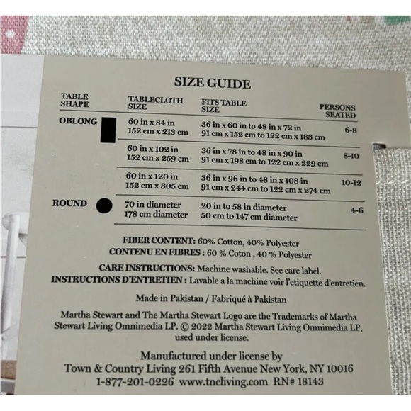 Martha Stewart Easter Eggs Theme Tablecloth 70” Round New Pastel - Picture 2 of 2